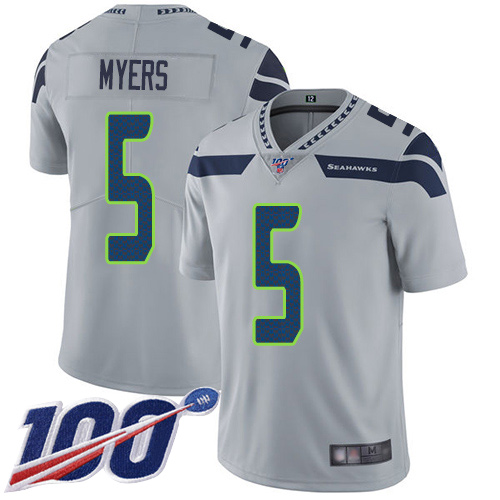 Seattle Seahawks Limited Grey Men Jason Myers Alternate Jersey NFL Football #5 100th Season Vapor Untouchable